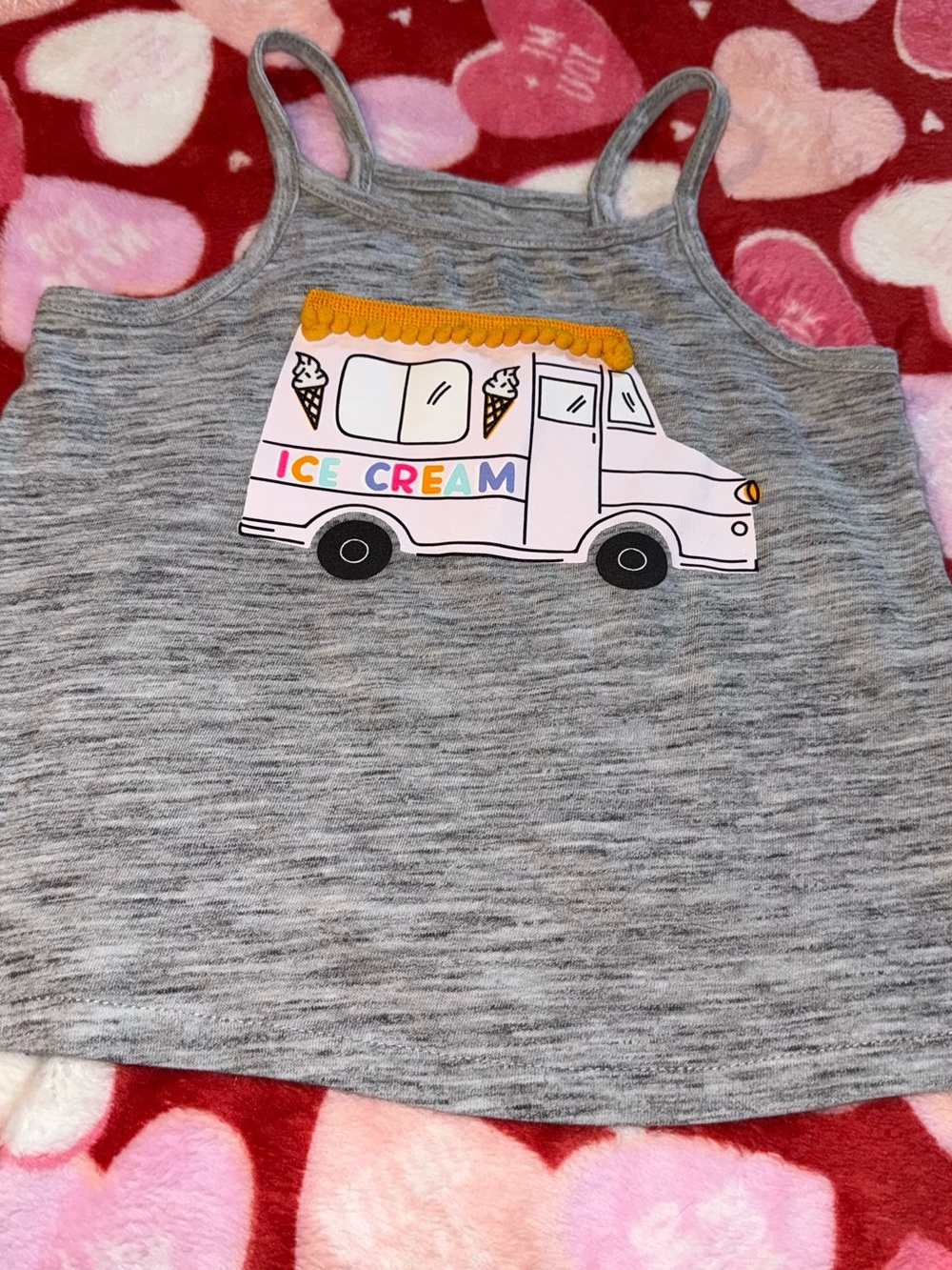 Cat & Jack Toddler Girls Size 3T Ice Cream Truck Tank Top Shirt